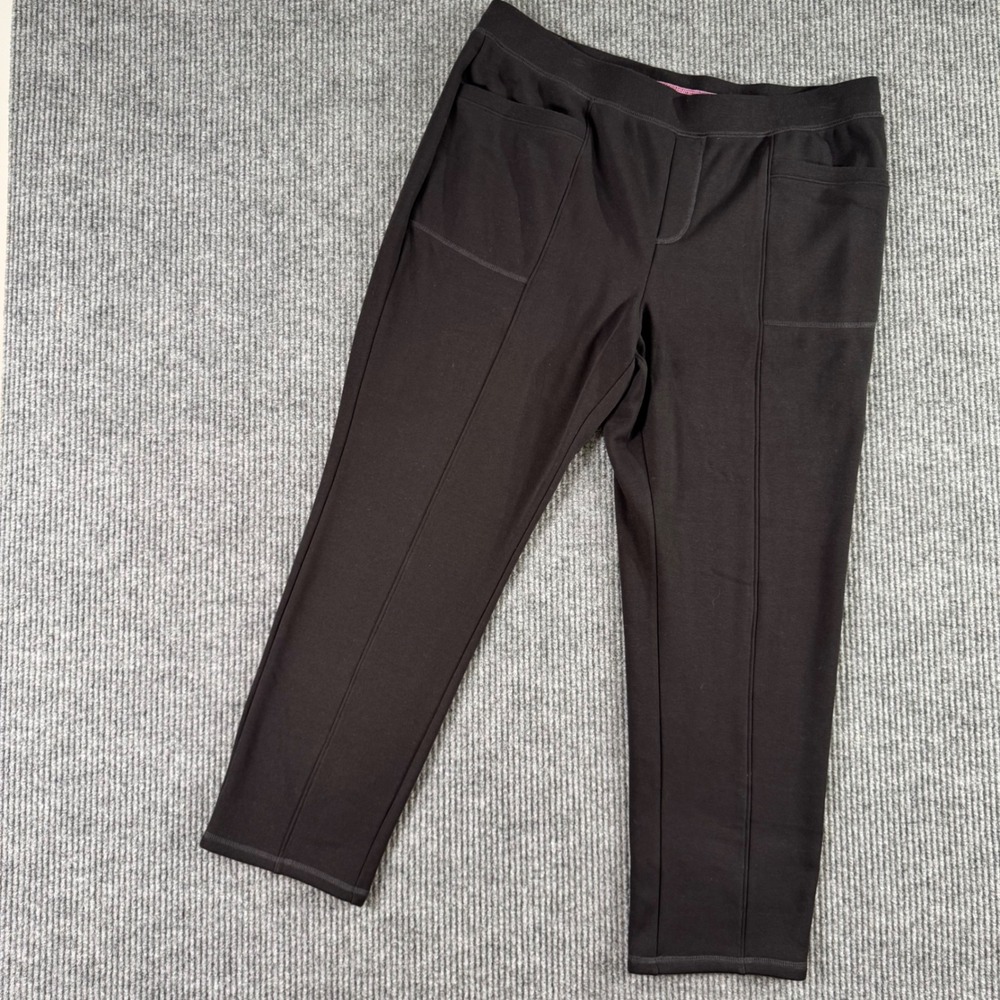 Simon Mizrahi Live! Women's Black Ankle Pants 2XL Stretch Pull-On Slim Trousers